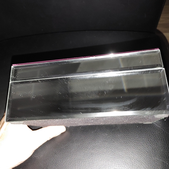 Mirrored Hinge Lid Jewelry Keepsake Box Hello Lovely On Lid Preowned - Picture 3 of 5